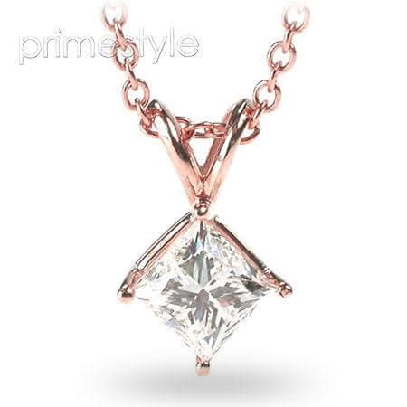 0.35-1.50 CT Princess Cut Diamonds - Solitaire Pendant - Primestyle.com