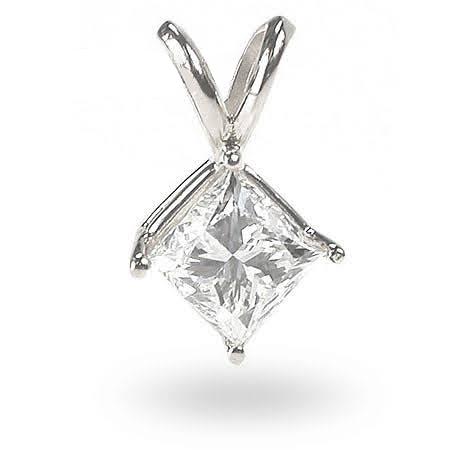 0.35-1.50 CT Princess Cut Diamonds - Solitaire Pendant