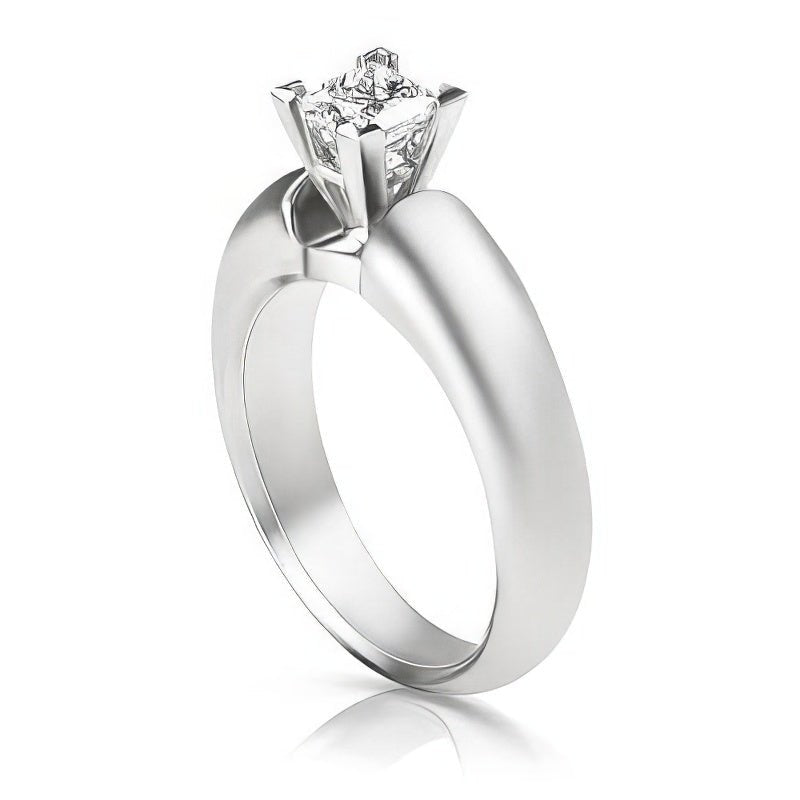 0.35-1.50 CT Princess Cut Diamonds - Solitaire Ring