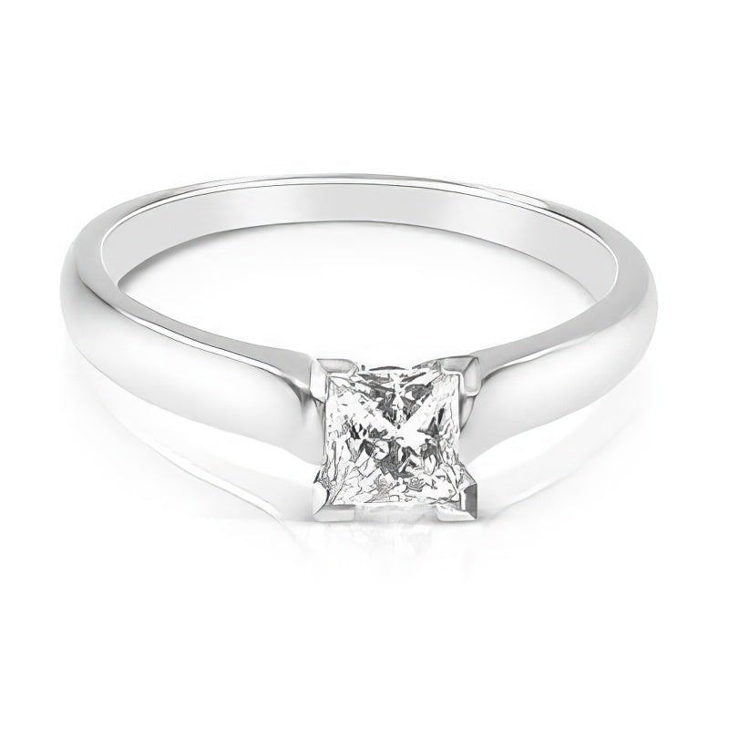 0.35-1.50 CT Princess Cut Diamonds - Solitaire Ring
