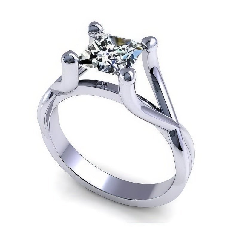 0.35 - 1.50 CT Princess Cut Natural Diamonds - Solitaire Rings - Primestyle.com