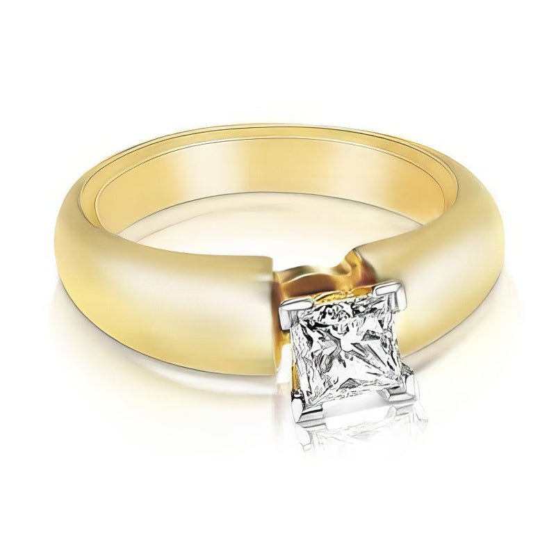 0.35-1.50 CT Princess Cut Diamonds - Solitaire Ring