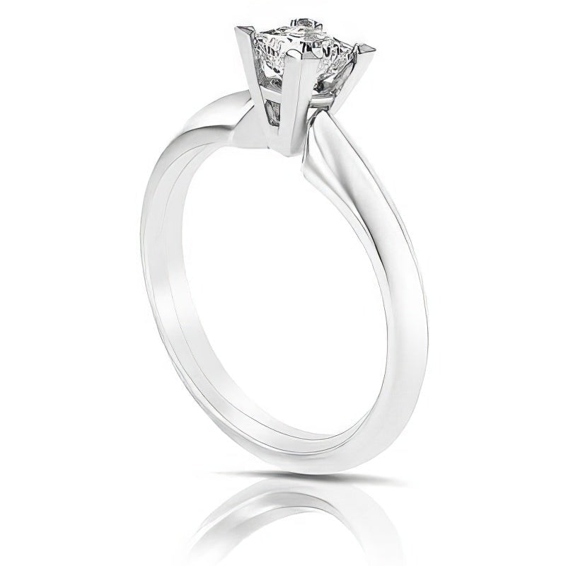 0.35-1.50 CT Princess Cut Diamonds - Solitaire Ring