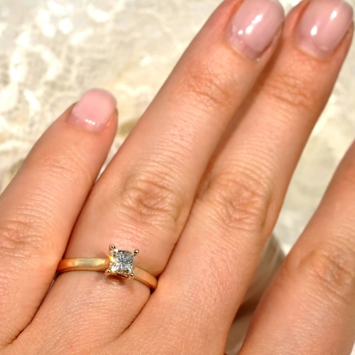 0.35-1.50 CT Princess Cut Diamonds - Solitaire Ring