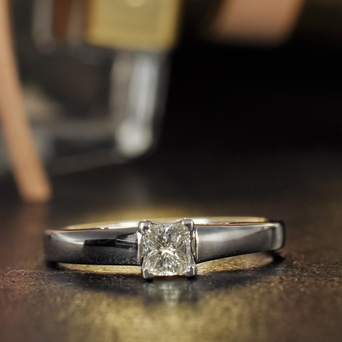 0.35-1.50 CT Princess Cut Diamonds - Solitaire Ring