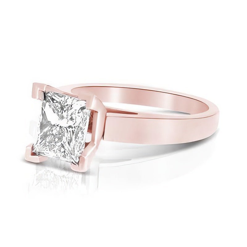 0.35-1.50 CT Princess Cut Natural Diamonds - Solitaire Rings