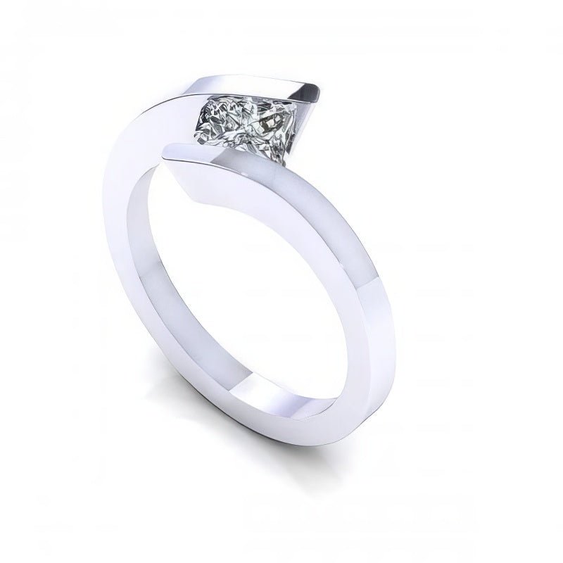 0.35-1.50 CT Princess Cut Diamonds - Solitaire Ring