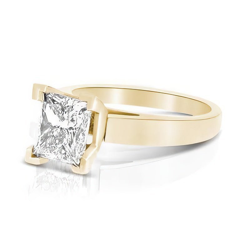 0.35-1.50 CT Princess Cut Natural Diamonds - Solitaire Rings