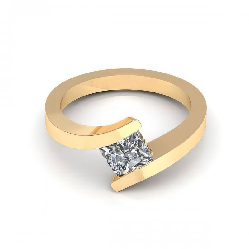 0.35 - 1.50 CT Princess Cut Natural Diamonds - Solitaire Rings - Primestyle.com