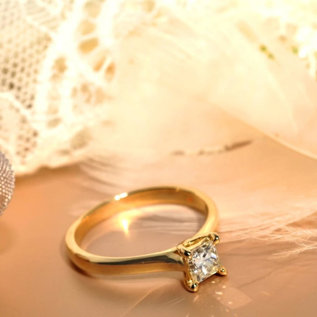 0.35 - 1.50 CT Princess Cut Natural Diamonds - Solitaire Rings - Primestyle.com