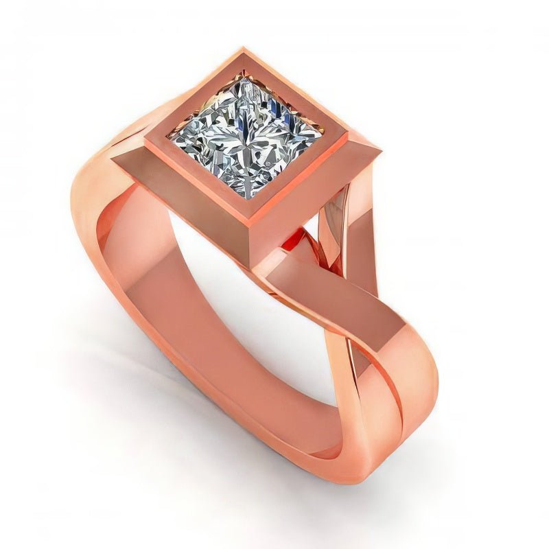 0.35-1.50 CT Princess Cut Diamonds - Solitaire Ring