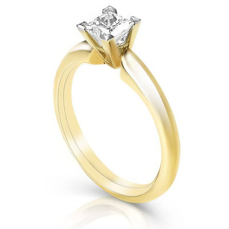 0.35-1.50 CT Princess Cut Natural Diamonds - Solitaire Rings