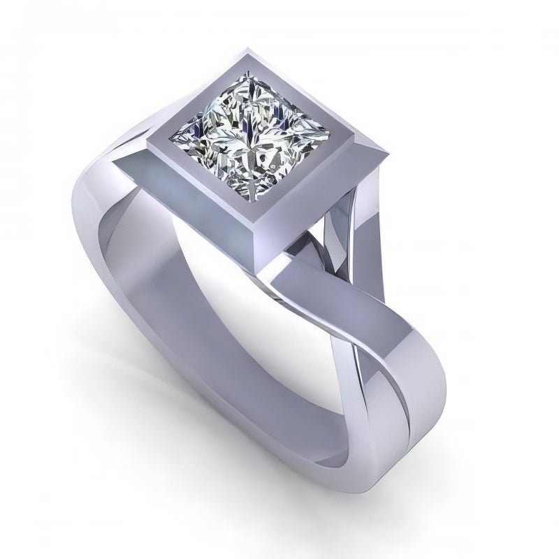 0.35-1.50 CT Princess Cut Diamonds - Solitaire Ring