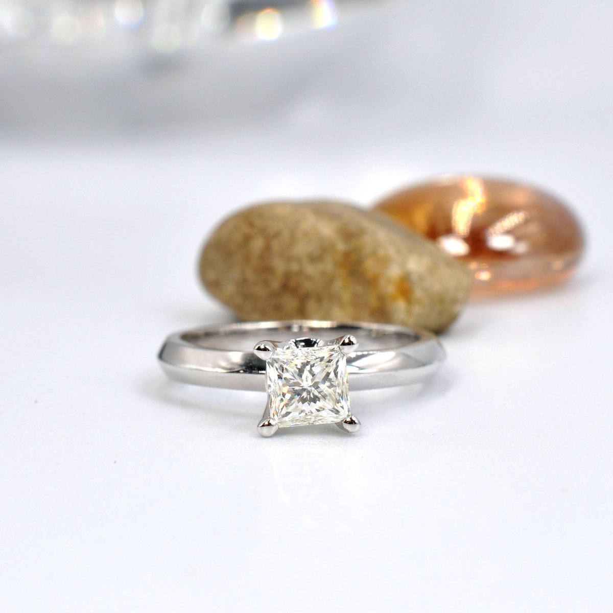 0.35-1.50 CT Princess Cut Diamonds - Solitaire Ring