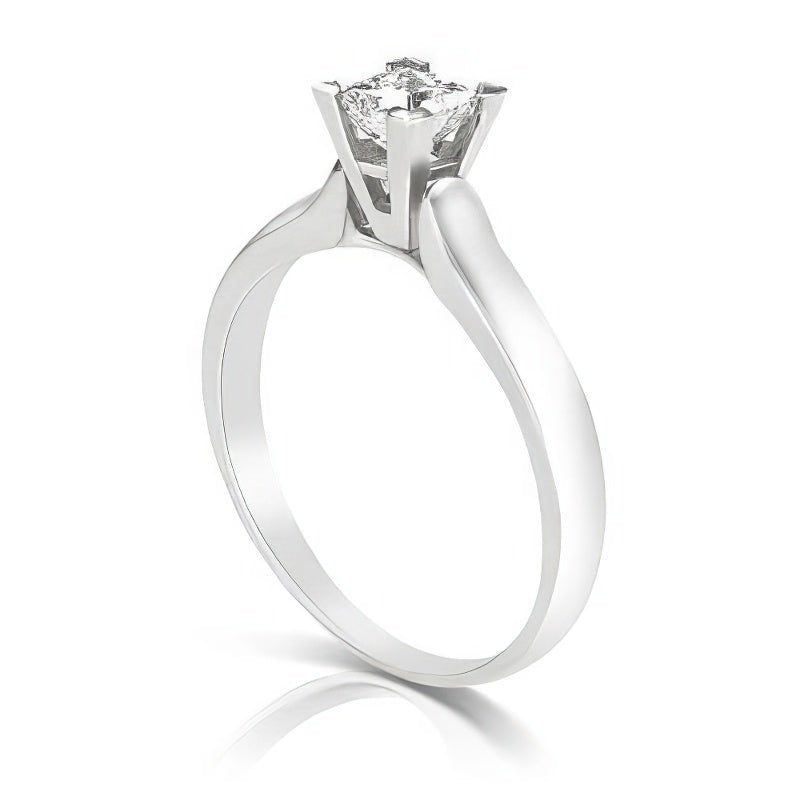 0.35-1.50 CT Princess Cut Diamonds - Solitaire Ring