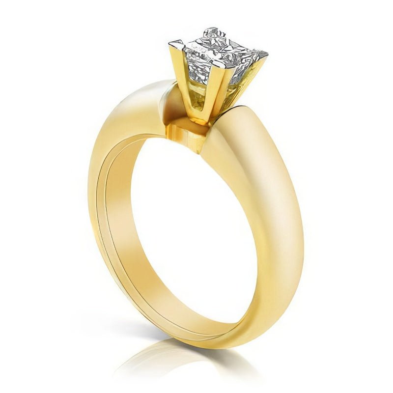 0.35-1.50 CT Princess Cut Diamonds - Solitaire Ring