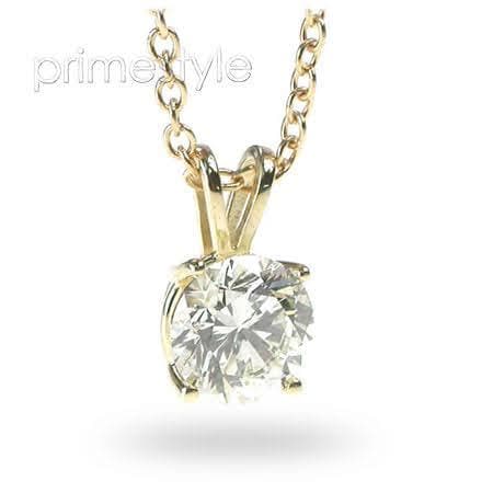 0.35-1.50 CT Round Cut Diamonds - Four Prongs Setting Solitaire Pendant