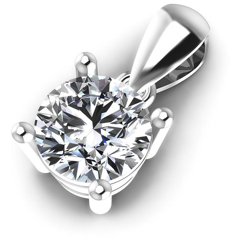 0.35-1.50 CT Round Cut Diamonds - Solitaire Pendant