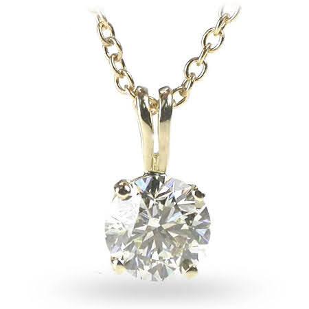 0.35 - 1.50 CT Round Cut Natural Diamonds - Solitaire Pendant - Primestyle.com