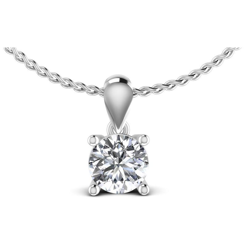 0.55 CT Round Cut Natural Diamonds - Solitaire Pendant