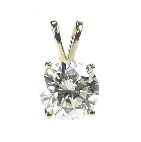 0.35-1.50 CT Round Cut Diamonds - Four Prongs Setting Solitaire Pendant