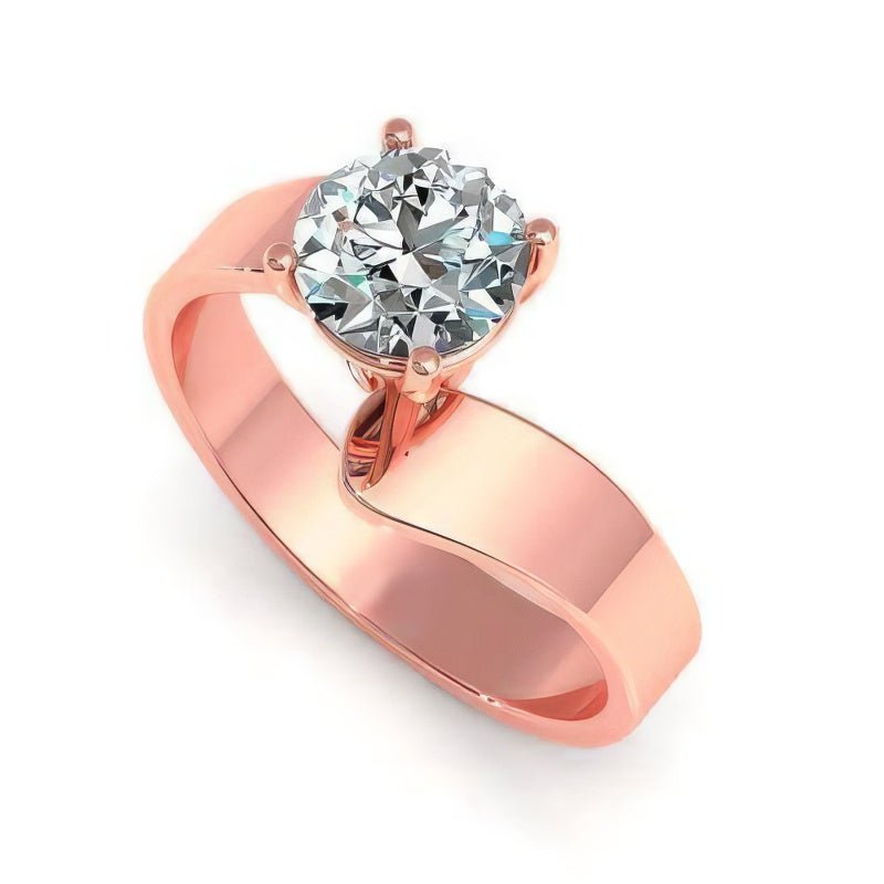 0.35-1.50 CT Round Cut Natural Diamonds - Solitaire Rings