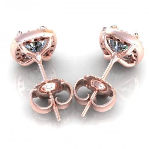 0.35-2.10 CT Cushion & Round Cut Natural Diamonds - Stud Earrings