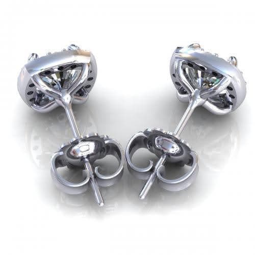 0.35-2.10 CT Round & Cushion Cut Diamonds - Stud Earrings - Primestyle.com