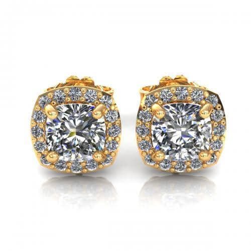 0.35-2.10 CT Round & Cushion Cut Diamonds - Stud Earrings - Primestyle.com