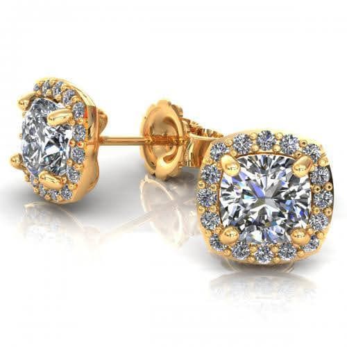 0.35-2.10 CT Round & Cushion Cut Diamonds - Stud Earrings - Primestyle.com