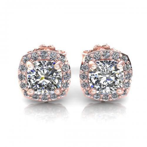 0.35-2.10 CT Round &amp; Cushion Cut Diamonds - Stud Earrings - Primestyle.com