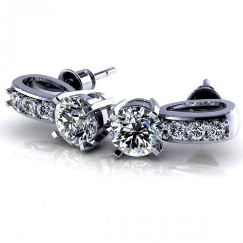 0.35-2.10 CT Round Cut Diamonds - Stud Earrings - Primestyle.com