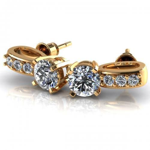 0.35-2.10 CT Round Cut Diamonds - Stud Earrings - Primestyle.com