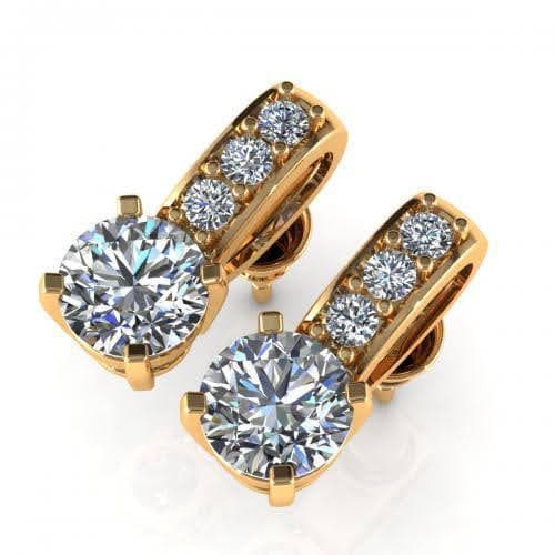 0.35-2.10 CT Round Cut Diamonds - Stud Earrings - Primestyle.com