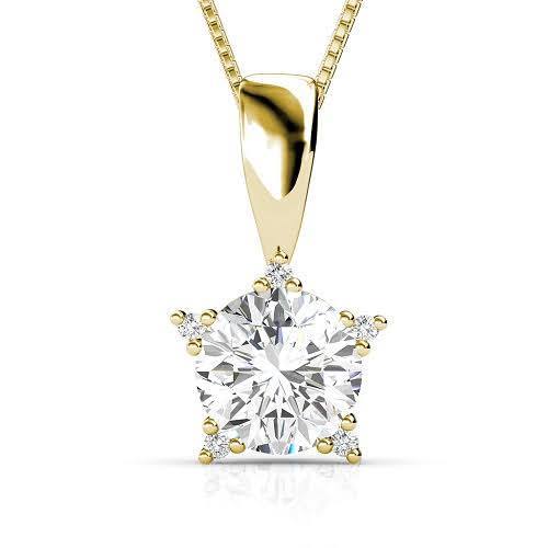 0.35 CT Round Cut Diamonds - Diamond Pendant - Primestyle.com