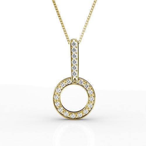 0.35 CT Round Cut Natural Diamonds - Diamond Pendants