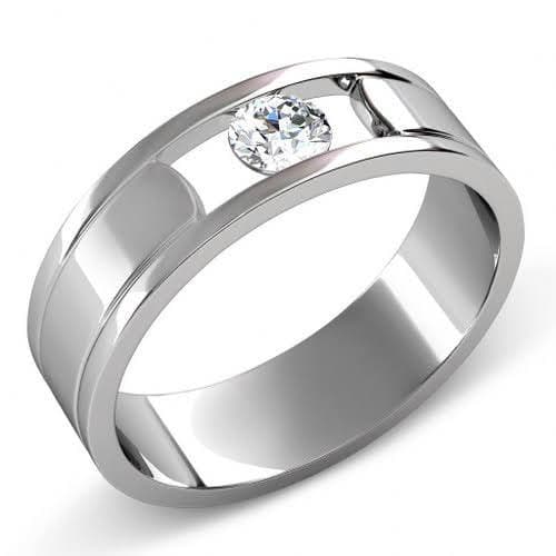 0.35 CT Round Cut Diamonds - Mens Wedding Band - Primestyle.com