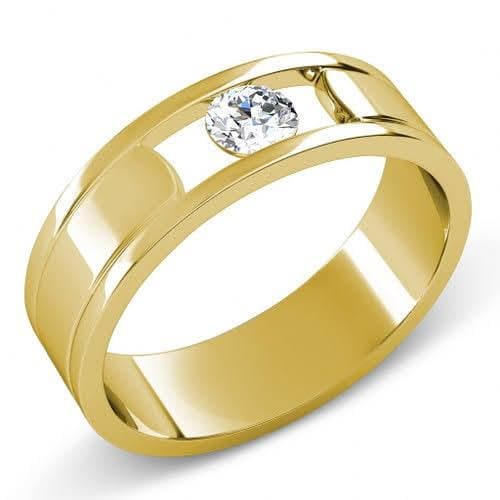 0.35 CT Round Cut Diamonds - Mens Wedding Band - Primestyle.com