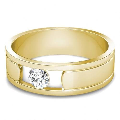 0.35 CT Round Cut Diamonds - Mens Wedding Band - Primestyle.com