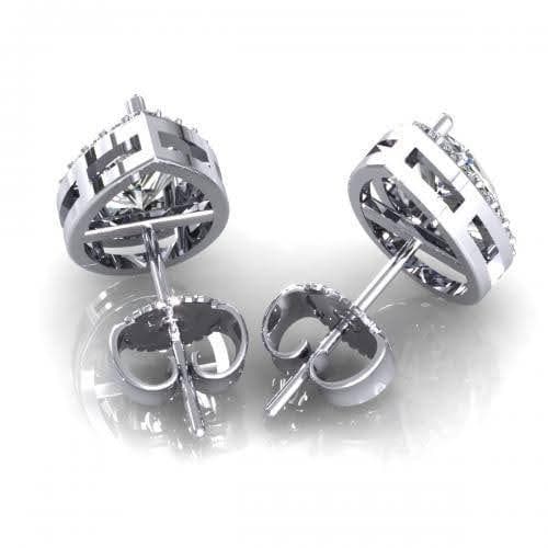 0.37 - 2.12 CT Pear & Round Cut Natural Diamonds - Stud Earrings - Primestyle.com