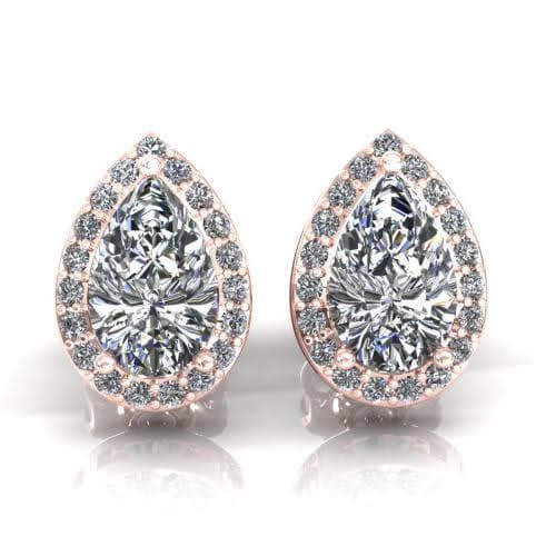 0.37-2.12 CT Round &amp; Pear Cut Diamonds - Stud Earrings - Primestyle.com