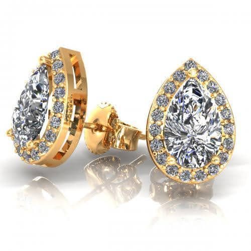 0.37-2.12 CT Round &amp; Pear Cut Diamonds - Stud Earrings - Primestyle.com