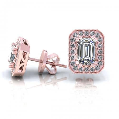 0.40-2.15 CT Round &amp; Emerald Cut Diamonds - Stud Earrings - Primestyle.com