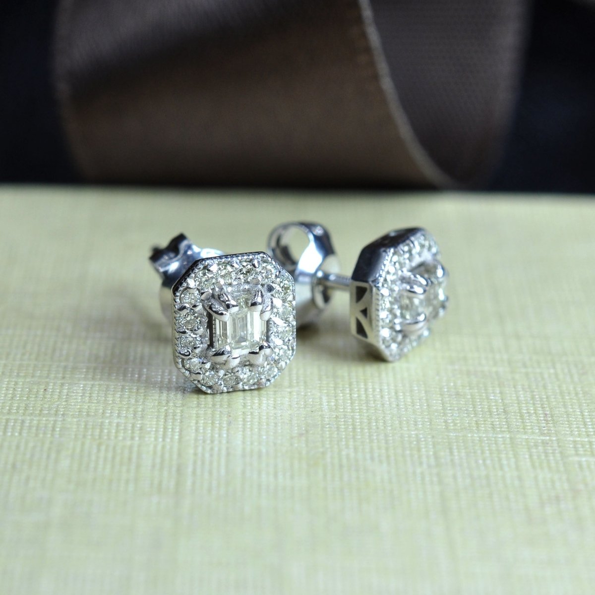 0.40-2.15 CT Round & Emerald Cut Diamonds - Stud Earrings - Primestyle.com