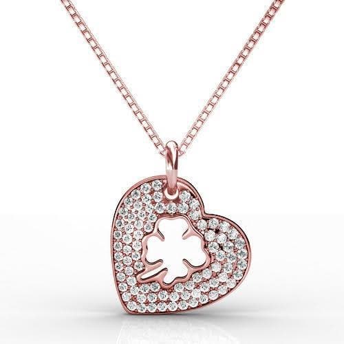 0.40 CT Round Cut Natural Diamonds - Heart Pendants