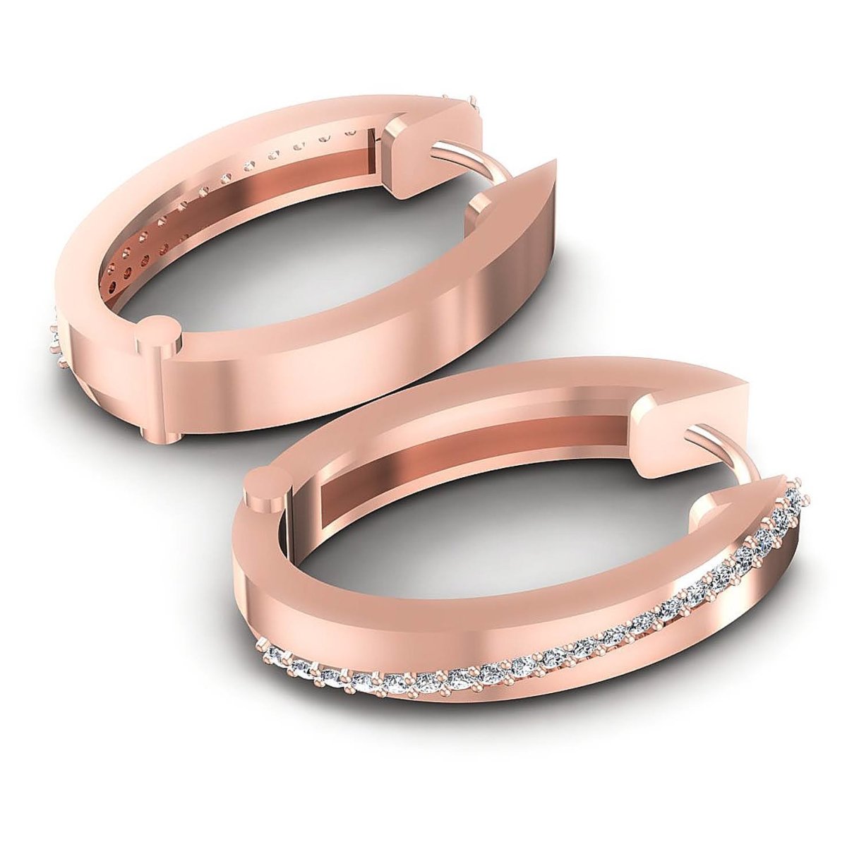 0.40 CT Round Cut Diamonds - Hoop & Drop Earrings - Primestyle.com