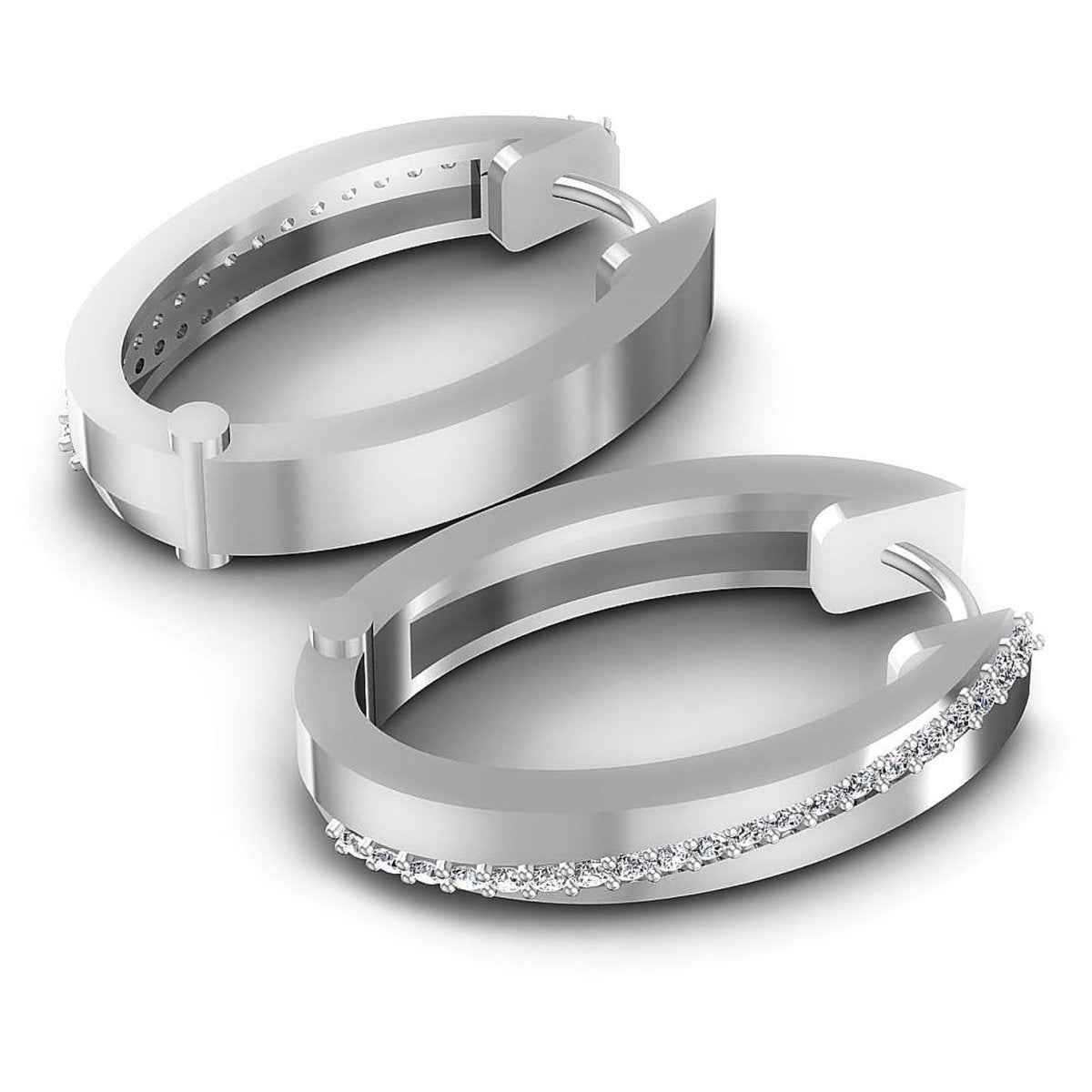 0.40 CT Round Cut Diamonds - Hoop & Drop Earrings - Primestyle.com