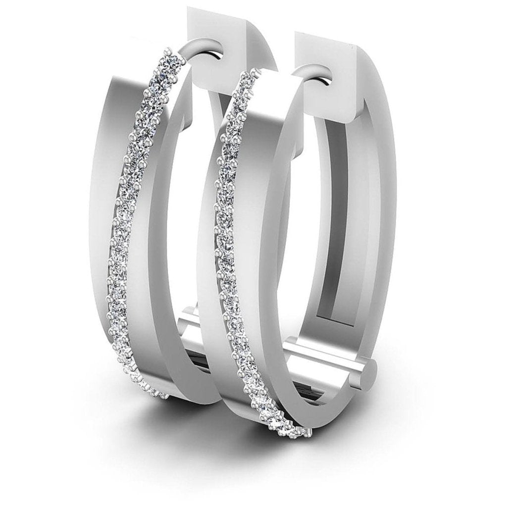 0.40 CT Round Cut Lab Grown Diamonds - Hoop & Drop Earrings - Primestyle.com