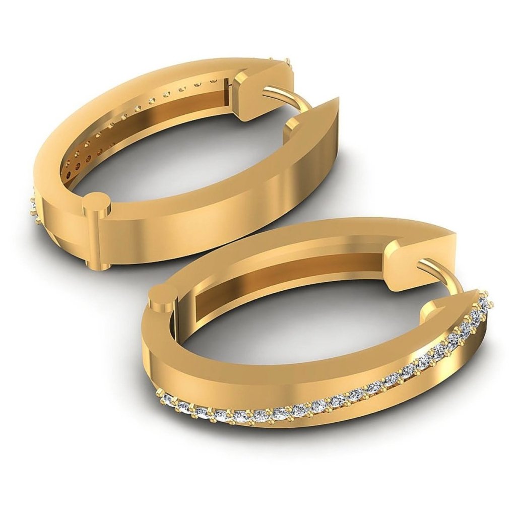 0.40 CT Round Cut Natural Diamonds - Hoop & Drop Earrings