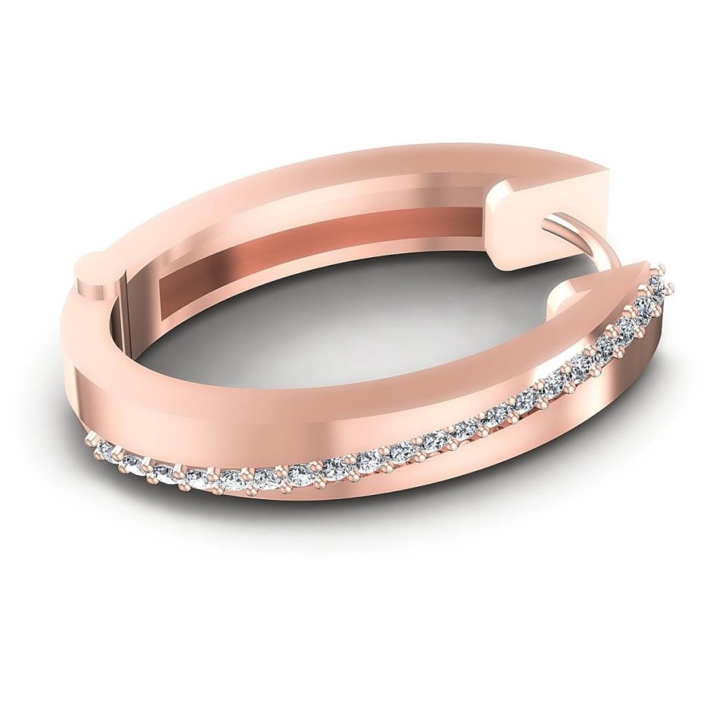 0.40 CT Round Cut Natural Diamonds - Hoop & Drop Earrings